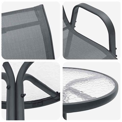 Set Bistro da Giardino 3 pcs Grigio Acciaio - Foto 9