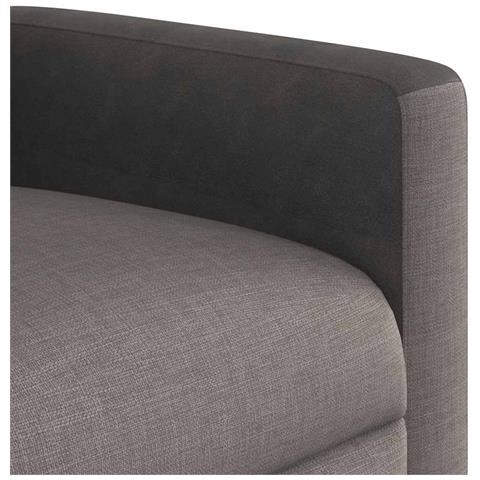 Poltrona Reclinabile in Tessuto Tortora - Foto 9