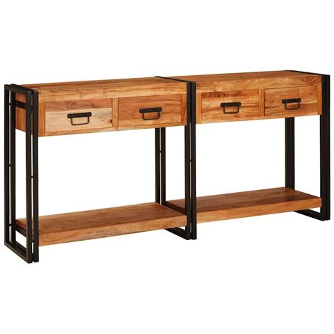 Tavoli consolle 2 pcs Marrone Legno Di Acacia Massello - Foto 1