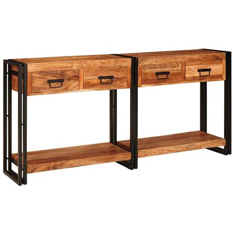 Tavoli consolle 2 pcs Marrone Legno Di Acacia Massello - Foto 2