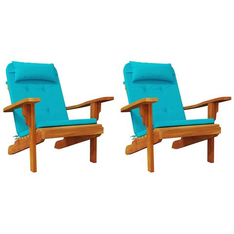 Cuscino per Sedia con cuscino 2 pcs Turchese 58 x 77 x 4.5 cm - Foto 1