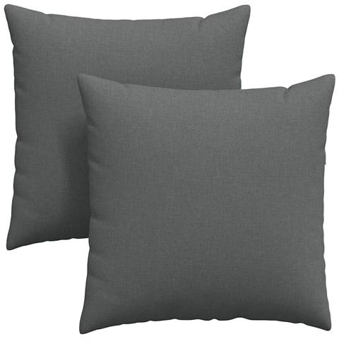 Cuscini da Divano 2 pcs Grigio scuro 60 x 60 cm Tessuto - Foto 1