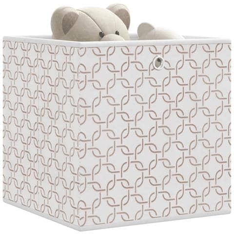 Scatole Portaoggetti 10 pz Crema 32x32x32cm Tessuto non Tessuto - Foto 2