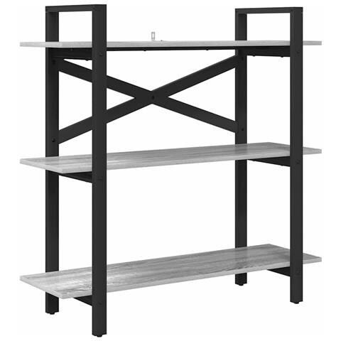 Libreria Grigio Sonoma 100 x 33,5 x 102 cm Legno multistrato - Foto 1