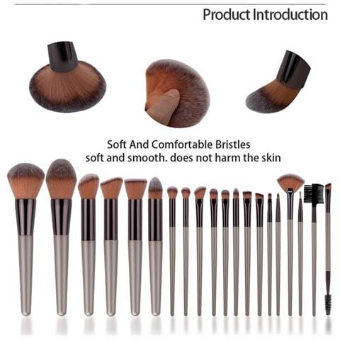 Set Di 20 Pennelli Trucco Con Ciotola Di Pulizia, 8 Piumini E 4 Spugnette - Kit Completo Di Strumenti Cosmetici - Foto 2
