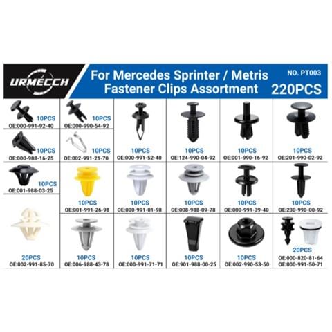 Set Di 220 Clip Di Fissaggio - Paraurti, Griglia, Pannello Porta Per Mercedes Sprinter & Metris - Foto 3