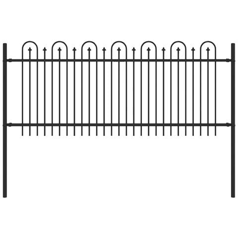 Recinzione ad arco a picchetto Nero 200 x 130 cm - Foto 1