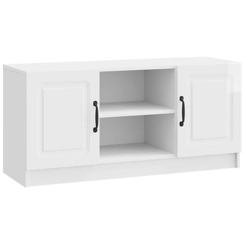 Mobile TV Bianco Lucido 102 x 34,5 x 47 cm Legno ingegnerizzato - Foto 1