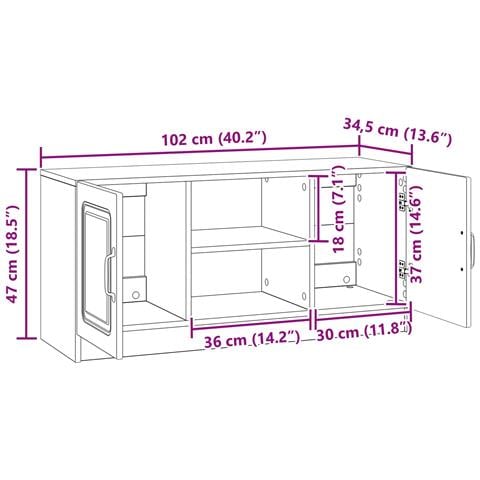 Mobile TV Bianco Lucido 102 x 34,5 x 47 cm Legno ingegnerizzato - Foto 9