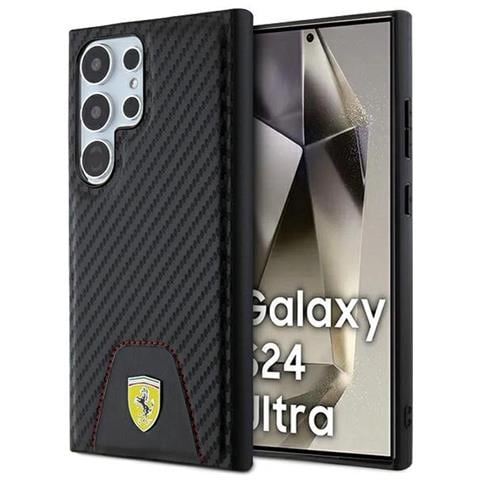 Custodia Inferiore Ferrari Carbon Per Samsung Galaxy S24 Ultra - Nera - Foto 1
