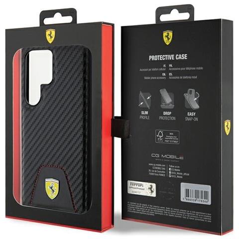 Custodia Inferiore Ferrari Carbon Per Samsung Galaxy S24 Ultra - Nera - Foto 2