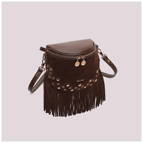 borsa marsupio con frange e borchie MORO - Foto 4