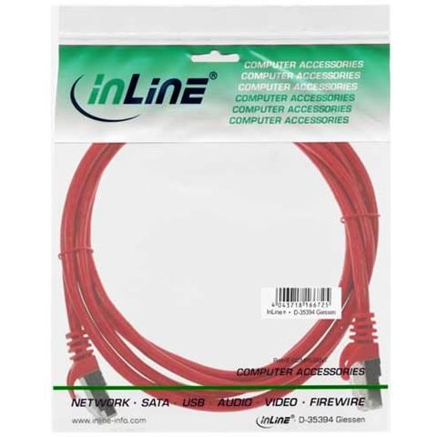 cavo patch per rete dati lan cat. 5e, 2x rj45, schermatura futp, colore rosso, 1m - Foto 2