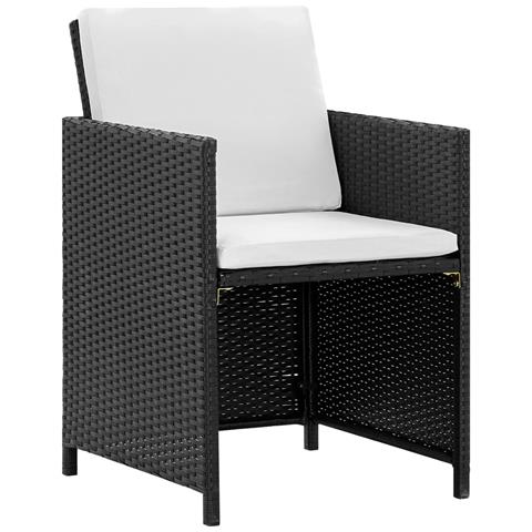 33 Pezzi Set Da Pranzo Esterno Polyrattan Nero - Foto 10