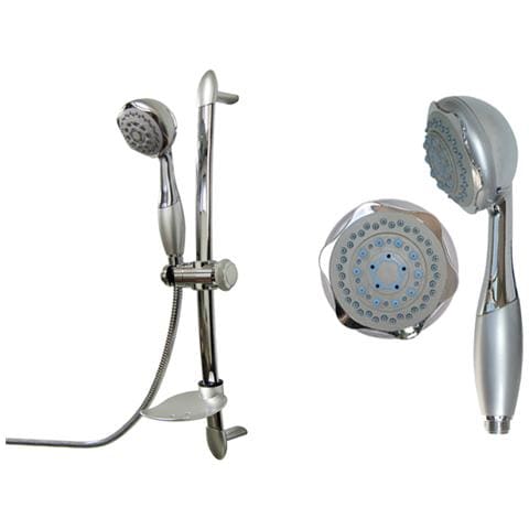 Saliscendi Elite, Composto Da: - 1 Doccetta Anticalcare A 5 Getti (massaggio, Massaggio/pioggia, Pioggia, Pioggia Vaporizzatore, Vaporizzatore) - 1 Flessibile Doppia Aggraffatura, Cm. 150 - 1 Asta Scorrevole Diametro Mm. 25 Con Attacchi A Parete. - Foto 1