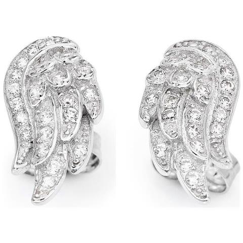 Orecchini Argento 925 - Collezione Angeli - Colore Rodio - Misura Unica Orecchini A Lobo Ala In Zirconi - Foto 1