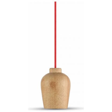 Lampadario Pendente A Sospensione Legno Colore Rosso V Tac Vt-7778 3723 - Foto 1