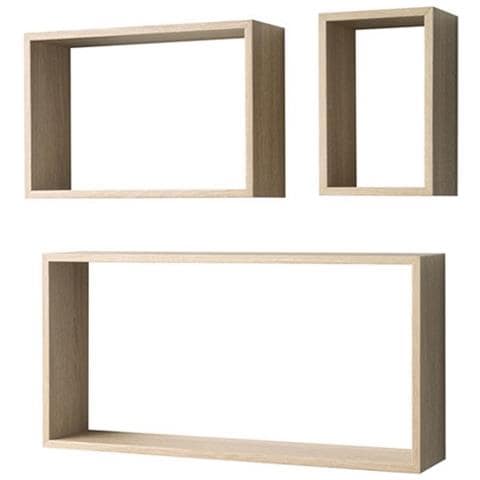 Set 3 Cubi A Muro Colore Rovere Sonoma P. 12 Cm 30x60-26x38-26x16 Cm - Foto 1