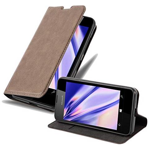 Custodia Compatibile Con Nokia Lumia 550 In Bruno Caffè - Coperchio Protettiva Con Chiusura Magnetica, Funzione Stand E Tasca Per Le Carte - Foto 1