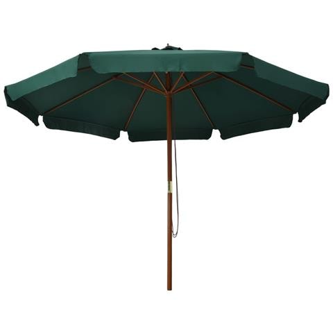 Ombrellone da Esterni con Palo in Legno 330 cm Verde - Foto 2