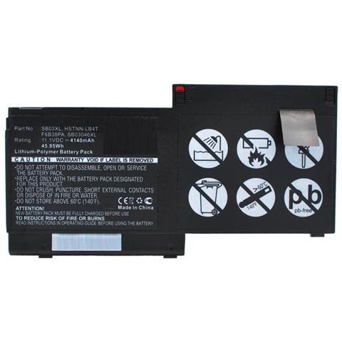 Mbxhp-ba0132 Ricambio Per Laptop Batteria (laptop Battery For Hp 46wh - Li-pol 11.1v 4140mah Black, - 46wh Li- - Foto 1