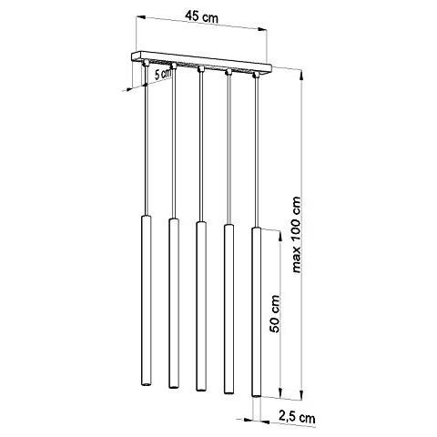 Sollux Pastelo 5 Sl. 0472 - Lampada A Sospensione Moderna A Led Nera Per Soggiorno, Camera Da Letto, Corridoio, Ufficio, Attacco G9 - Foto 2