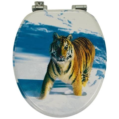 Sedile Wc Copri Vater Universale Frizionato Fantasia In Mdf Chiusura Rallentata *** Fantasia : Tiger - Foto 2