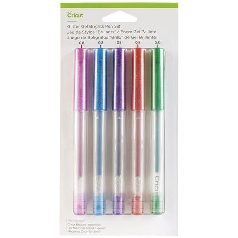 5 Penne Gel Glitterate Colorate Da 0,8 Mm - Cricut - Foto 1