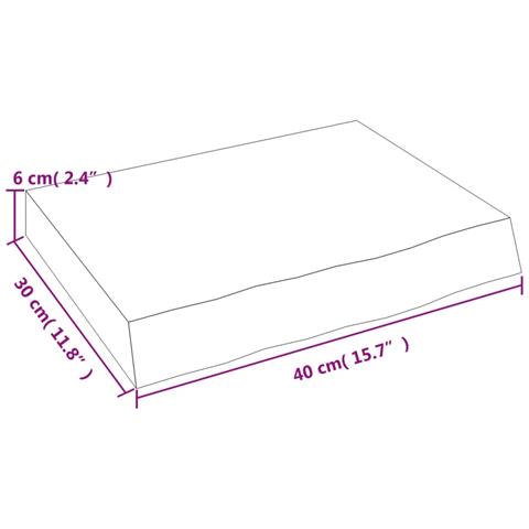 Piano Bagno Marrone 40x30x (2-6) cm Legno Massello Trattato - Foto 7