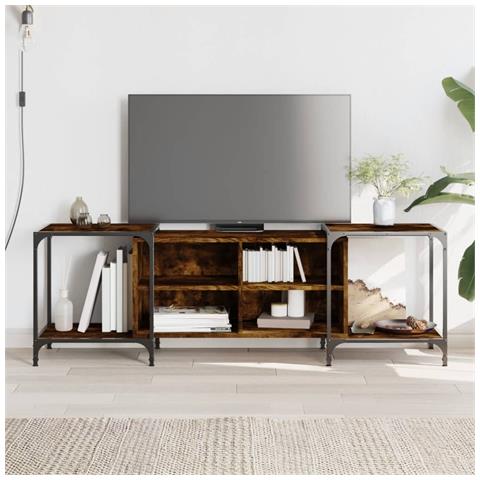 Mobile Porta Tv Rovere Fumo 153x37x50 Cm In Legno Multistrato - Foto 1