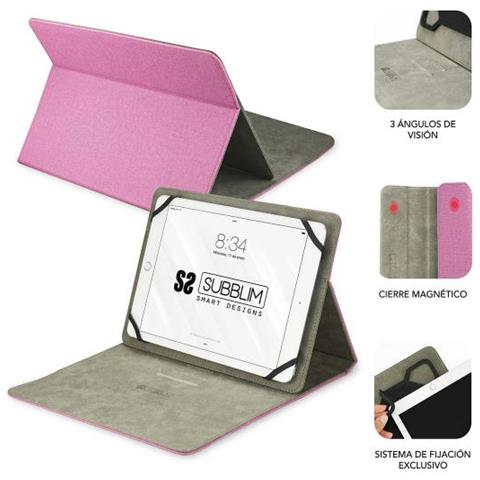 Custodia Per Tablet Subblim Funda Tablet Clever Stand Tablet Case 10,1' Pink - Foto 2