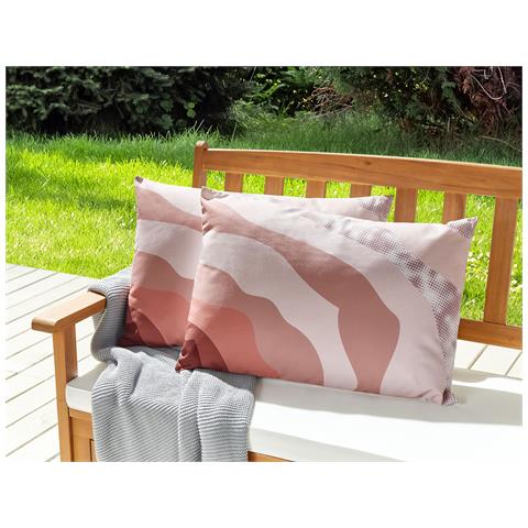 Set Di 2 Cuscini Da Esterno Rosa 40 X 60 Cm Campei - Foto 1