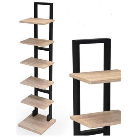 Trade Shop - Mobile Scaffale Moderno In Metallo 5 Ripiani Mensole In Legno 30x30x131cm 783180 - Foto 1