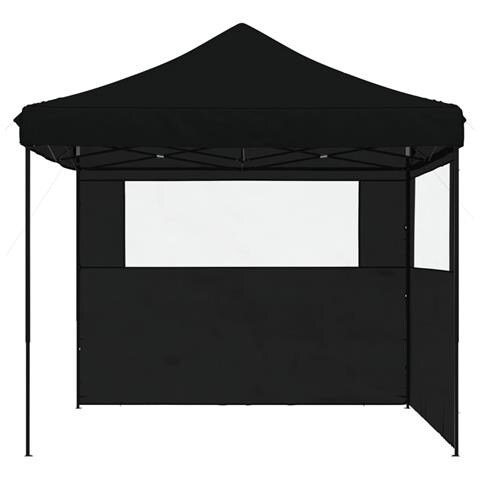 Tendone Per Feste Pieghevole Pop-up Con 2 Pareti Nero - Foto 3