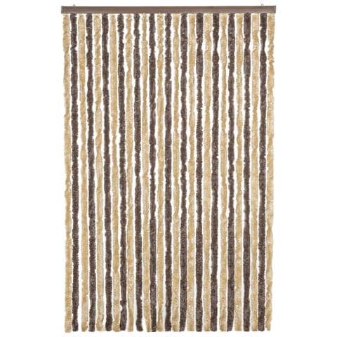 Tenda Antimosche Marrone Scuro E Beige 118x220 Cm In Ciniglia - Foto 3