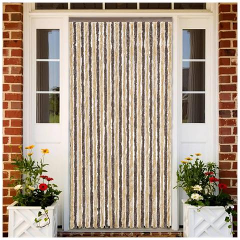 Tenda Antimosche Marrone Scuro E Beige 118x220 Cm In Ciniglia - Foto 1