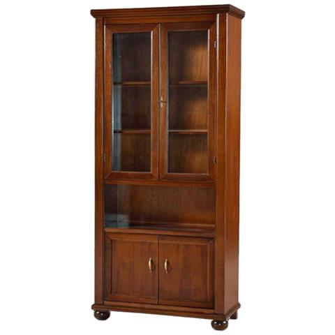 Vetrina In Legno 4 Porte Tinta Noce Arte Povera L. 89 P. 38 H. 198 - Foto 1