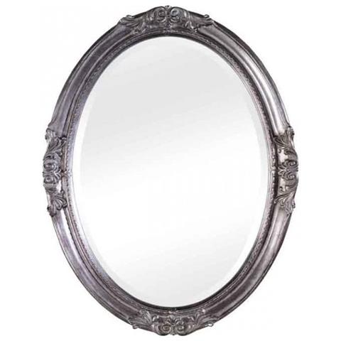 Specchiera In Foglia Argento Ovale- Misure: 72 X 92 X 5,5 - Foto 1