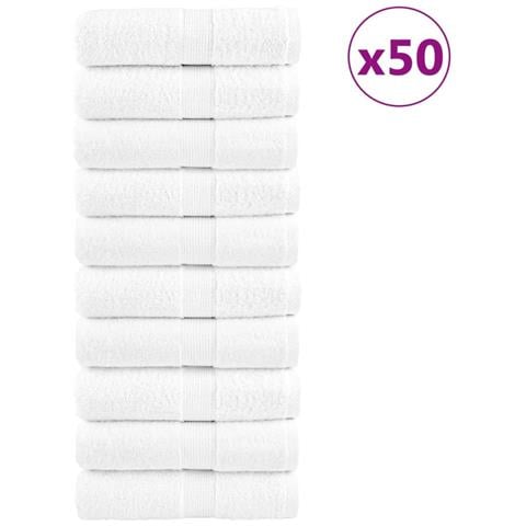 Asciugamani Ospiti SOLUND 50 pz Bianchi 30x50 cm 600gsm - Foto 1