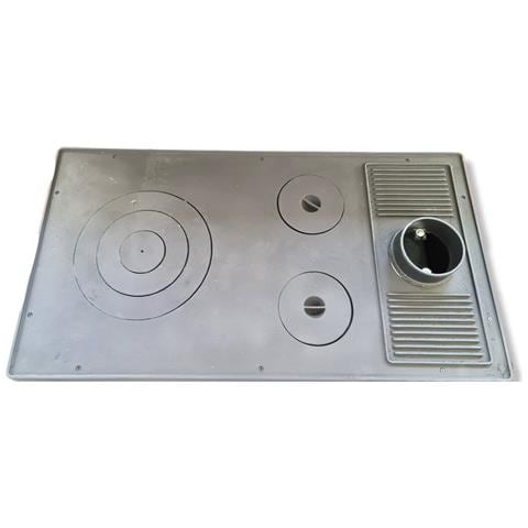 Cucina Stufa Riscaldamento A Legna Con Forno Focolare In Ghisa Con Post Combustione 7,9 Kw - Foto 2