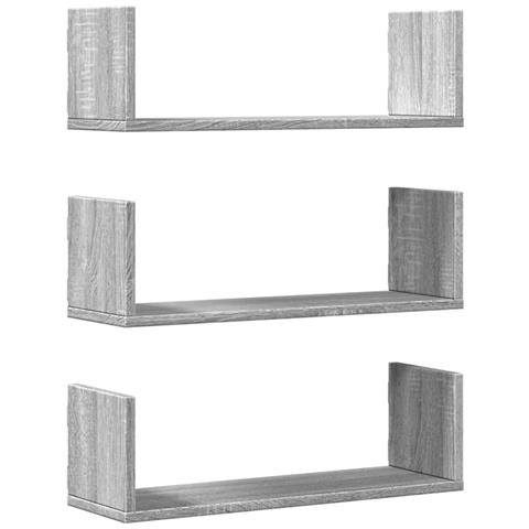 Mensole A Parete 2pz Grigio Sonoma 58x18x18 Cm In Truciolato - Foto 2