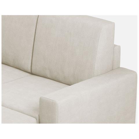Divano Sakar 3 Posti (tre Sedute Da 60cm) + Pouf Misure Esterne L. 208 P. 155 Colore Latte - Foto 2