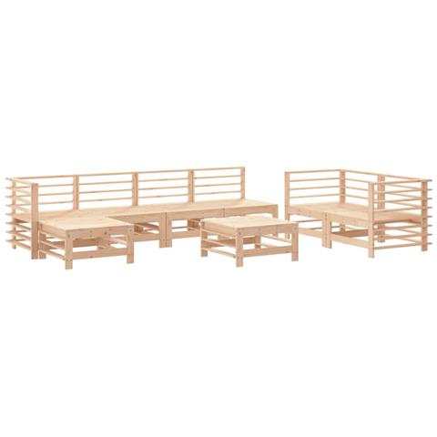 Set Salotto Da Giardino 8 Pz In Legno Massello Di Pino - Foto 2