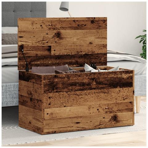 Cassapanca Legno Antico 84x42x46 Cm In Legno Ingegnerizzato - Foto 1