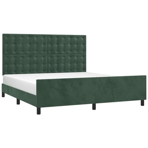 Giroletto Senza Materasso Verde Scuro 160x200 Cm In Velluto - Foto 3