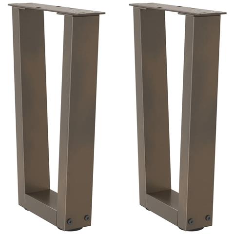Gambe Per Tavolo Pranzo A V 2pz Naturale 38x(42-43,3)cm Acciaio - Foto 1