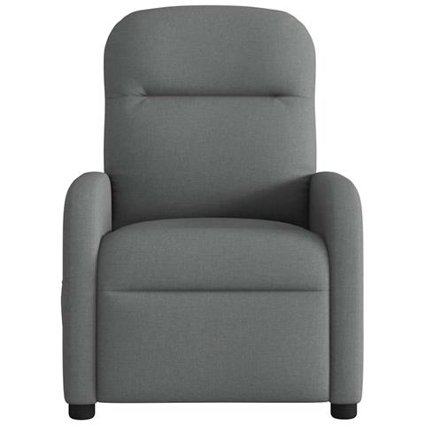 Poltrona Massaggiante Reclinabile Grigio Scuro In Tessuto - Foto 3