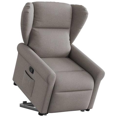 Poltrona Alzapersona Reclinabile Tortora In Tessuto - Foto 1