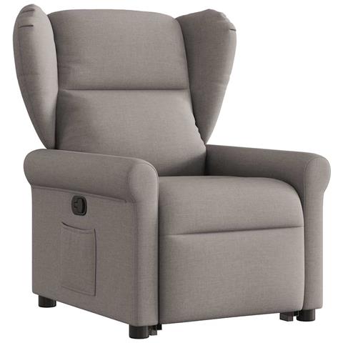 Poltrona Alzapersona Reclinabile Tortora In Tessuto - Foto 3