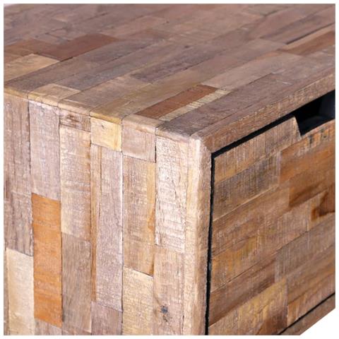 Lusso Casadino -  Tavolo Consolle Con 3 Cassetti In Legno Di Recupero Di Teak - Foto 8